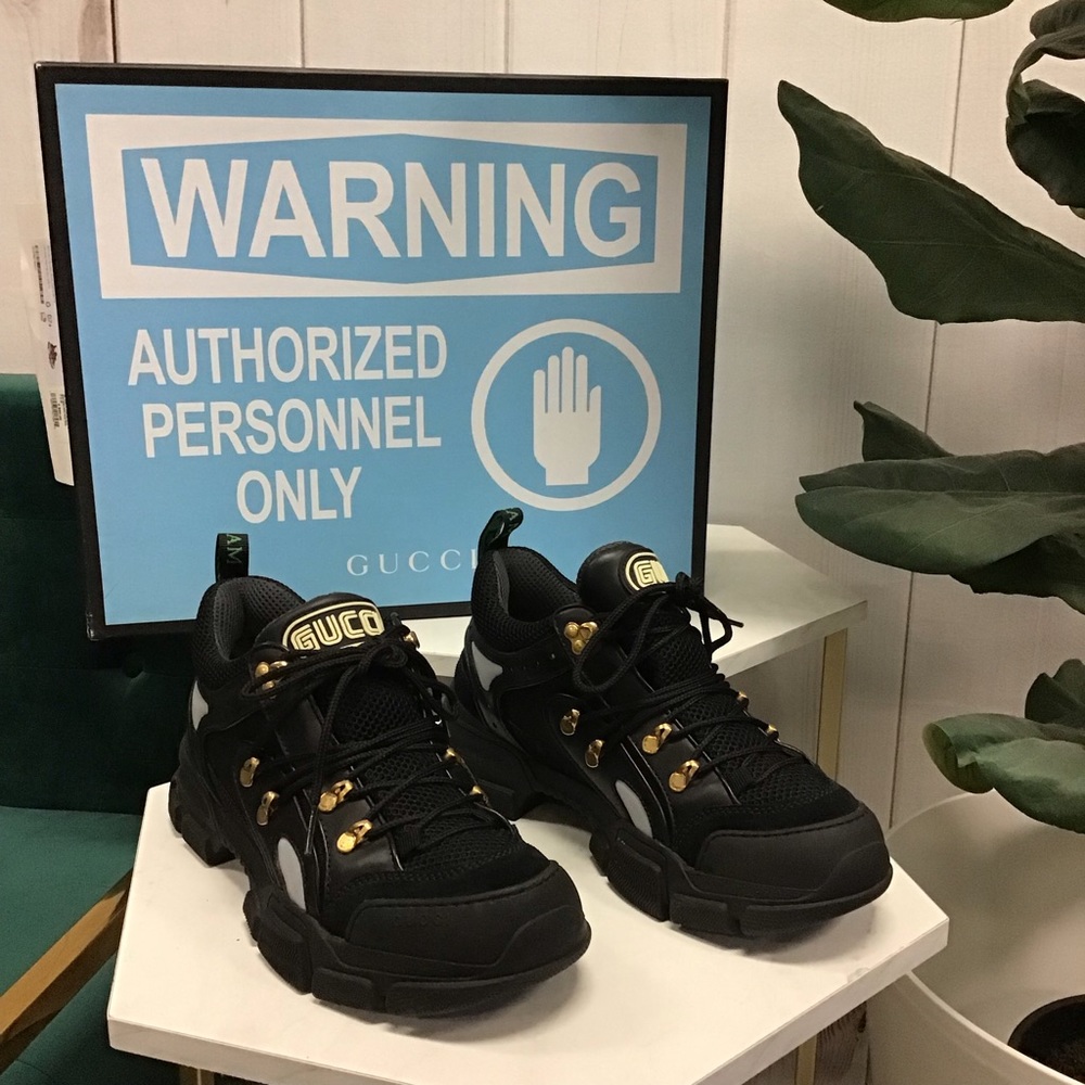 Gucci Flashtrek SEGA Black Leather Sneakers